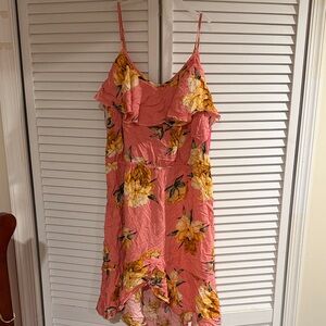 Xhilaration Pink Floral Midi Dress